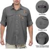 imageLittle Donkey Andy Mens UPF 50 UV Protection Shirt Short Sleeve Fishing Shirt Breathable and Fast DryGray