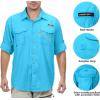 imageLittle Donkey Andy Mens UPF 50 UV Protection Shirt Short Sleeve Fishing Shirt Breathable and Fast DrySea Blue