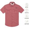 imageLittle Donkey Andy Mens UPF 50 UV Protection Shirt Short Sleeve Fishing Shirt Breathable and Fast DryWatermelon Red