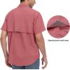 imageLittle Donkey Andy Mens UPF 50 UV Protection Shirt Short Sleeve Fishing Shirt Breathable and Fast DryWatermelon Red