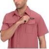 imageLittle Donkey Andy Mens UPF 50 UV Protection Shirt Short Sleeve Fishing Shirt Breathable and Fast DryWatermelon Red