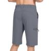 imageLittle Donkey Andy Mens UltraStretch Quick Dry Lightweight Bermuda Shorts Drawstring Zipper Pocket Hiking Travel GolfGray