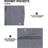 imageLittle Donkey Andy Mens UltraStretch Quick Dry Lightweight Bermuda Shorts Drawstring Zipper Pocket Hiking Travel GolfGray