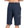imageLittle Donkey Andy Mens UltraStretch Quick Dry Lightweight Bermuda Shorts Drawstring Zipper Pocket Hiking Travel GolfNavy