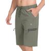 imageLittle Donkey Andy Mens UltraStretch Quick Dry Lightweight Bermuda Shorts Drawstring Zipper Pocket Hiking Travel GolfSage