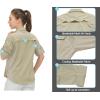 imageLittle Donkey Andy Womens Stretch Quick Dry UPF50 Long Sleeve Shirt for Hiking Travel CampingA Khakipanels