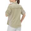 imageLittle Donkey Andy Womens Stretch Quick Dry UPF50 Long Sleeve Shirt for Hiking Travel CampingA Khakipanels