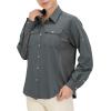 imageLittle Donkey Andy Womens Stretch Quick Dry UPF50 Long Sleeve Shirt for Hiking Travel CampingA Steel Greypanels