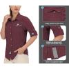 imageLittle Donkey Andy Womens UPF 50 UV Protection Shirt Breathable Long Sleeve Fishing Hiking Shirt AirHoles TechDark Red Heather