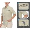 imageLittle Donkey Andy Womens UPF 50 UV Protection Shirt Breathable Long Sleeve Fishing Hiking Shirt AirHoles TechLight Khaki Heather