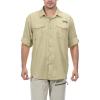 imageLittle Donkey Andy Mens UPF 50 UV Protection Shirt Short Sleeve Fishing Shirt Breathable and Fast DryBeige