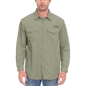 imageLittle Donkey Andy Mens UPF 50 UV Protection Shirt Short Sleeve Fishing Shirt Breathable and Fast DryDetachable Sleevestea