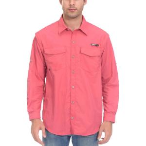 imageLittle Donkey Andy Mens UPF 50 UV Protection Shirt Short Sleeve Fishing Shirt Breathable and Fast DryDetachable Sleeveswatermelon
