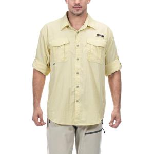 imageLittle Donkey Andy Mens UPF 50 UV Protection Shirt Short Sleeve Fishing Shirt Breathable and Fast DryLight Khaki