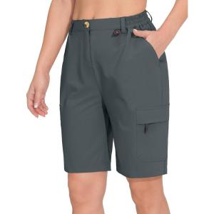 imageLittle Donkey Andy Womens 10 Inches Quick Dry Hiking Cargo Shorts Lightweight Bermuda Golf Shorts Outdoor TravelGrey