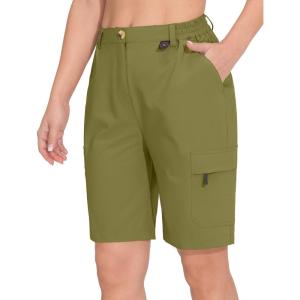 imageLittle Donkey Andy Womens 10 Inches Quick Dry Hiking Cargo Shorts Lightweight Bermuda Golf Shorts Outdoor TravelOlive