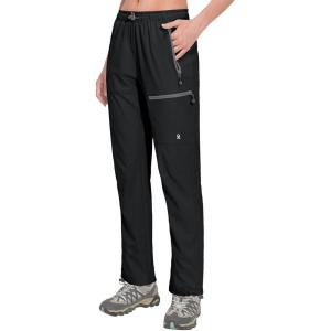 imageLittle Donkey Andy Womens Lightweight Quick Dry Cargo Hiking Pants UPF 50 Stretch Travel Casual TrousersA01 Black