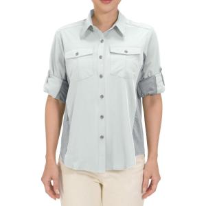 imageLittle Donkey Andy Womens Stretch Quick Dry UPF50 Long Sleeve Shirt for Hiking Travel CampingA Glacier Graypanels