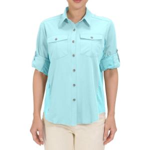 imageLittle Donkey Andy Womens Stretch Quick Dry UPF50 Long Sleeve Shirt for Hiking Travel CampingA Light Bluepanels