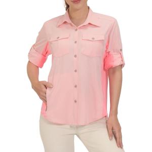 imageLittle Donkey Andy Womens Stretch Quick Dry UPF50 Long Sleeve Shirt for Hiking Travel CampingA Pinkpanels