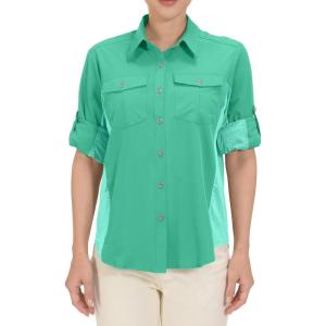 imageLittle Donkey Andy Womens Stretch Quick Dry UPF50 Long Sleeve Shirt for Hiking Travel CampingA Seafoampanels