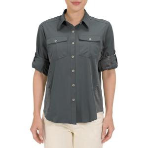 imageLittle Donkey Andy Womens Stretch Quick Dry UPF50 Long Sleeve Shirt for Hiking Travel CampingA Steel Greypanels