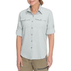 imageLittle Donkey Andy Womens Stretch Quick Dry UPF50 Long Sleeve Shirt for Hiking Travel CampingUpgraded Glacier Gray