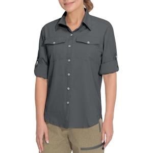 imageLittle Donkey Andy Womens Stretch Quick Dry UPF50 Long Sleeve Shirt for Hiking Travel CampingUpgraded Grey