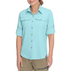imageLittle Donkey Andy Womens Stretch Quick Dry UPF50 Long Sleeve Shirt for Hiking Travel CampingUpgraded Light Blue