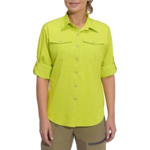 imageLittle Donkey Andy Womens Stretch Quick Dry UPF50 Long Sleeve Shirt for Hiking Travel CampingUpgraded Lime Punch