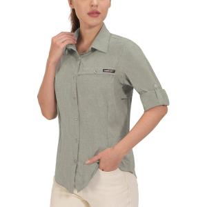 imageLittle Donkey Andy Womens UPF 50 UV Protection Shirt Breathable Long Sleeve Fishing Hiking Shirt AirHoles TechLaurel Oak Heather