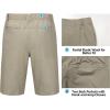 imageLittle Donkey Andy 12 Inch Inseam Golf Shorts for Men Bermuda Quick Dry Elastic Waist Shorts for Hiking Travel CasualA5 Khaki