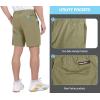 imageLittle Donkey Andy Mens Bermuda 9 Inch Lightweight Quick Dry Stretch Shorts Golf Hiking TravelOliver Green Heather