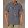 imageLittle Donkey Andy Mens Lightweight Short Sleeve Shirt Quick Dry Stretch Shirt for Hiking Travel UPF50Upgraded Gray
