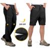 imageLittle Donkey Andy Mens Stretch Convertible Pants ZipOff QuickDry Hiking Pants UV Protection LightweightOne Zipoff Black