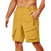 imageLittle Donkey Andy Mens Stretch Quick Dry Cargo Shorts for Hiking Camping TravelYellow