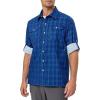 imageLittle Donkey Andy Mens Stretch Quick Dry UPF50 Long Sleeve Shirt for Hiking Travel CampingDark Blue Plaid