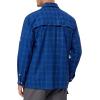imageLittle Donkey Andy Mens Stretch Quick Dry UPF50 Long Sleeve Shirt for Hiking Travel CampingDark Blue Plaid
