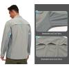 imageLittle Donkey Andy Mens Stretch Quick Dry UPF50 Long Sleeve Shirt for Hiking Travel CampingUpgraded Light Gray