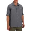 imageLittle Donkey Andy Mens Stretch Quick Dry UPF50 Long Sleeve Shirt for Hiking Travel CampingUpgraded Steel Grey