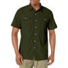 imageLittle Donkey Andy Mens Lightweight Short Sleeve Shirt Quick Dry Stretch Shirt for Hiking Travel UPF50Upgraded Army Green
