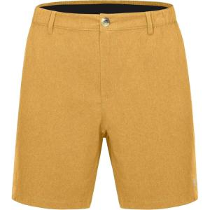imageLittle Donkey Andy Mens Bermuda 9 Inch Lightweight Quick Dry Stretch Shorts Golf Hiking TravelTurmeric Heather