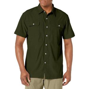 imageLittle Donkey Andy Mens Lightweight Short Sleeve Shirt Quick Dry Stretch Shirt for Hiking Travel UPF50Upgraded Army Green