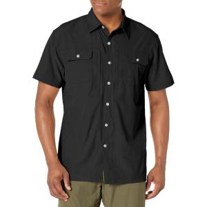 imageLittle Donkey Andy Mens Lightweight Short Sleeve Shirt Quick Dry Stretch Shirt for Hiking Travel UPF50Upgraded Black