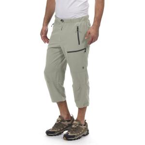 imageLittle Donkey Andy Mens Quick Dry 34 Pants Lightweight Capri Shorts Hiking Fishing Travel Casual2 Khaki