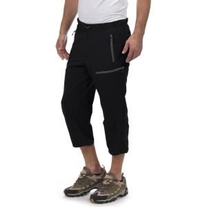 imageLittle Donkey Andy Mens Quick Dry 34 Pants Lightweight Capri Shorts Hiking Fishing Travel Casual3 Black