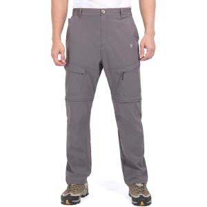 imageLittle Donkey Andy Mens Stretch Convertible Pants ZipOff QuickDry Hiking Pants UV Protection LightweightOne ZipOff Gray