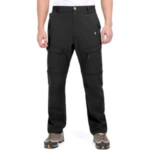 imageLittle Donkey Andy Mens Stretch Convertible Pants ZipOff QuickDry Hiking Pants UV Protection LightweightOne Zipoff Black