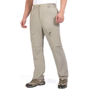 imageLittle Donkey Andy Mens Stretch Convertible Pants ZipOff QuickDry Hiking Pants UV Protection LightweightOne Zipoff Khaki