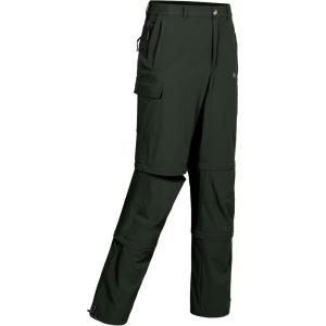 imageLittle Donkey Andy Mens Stretch Convertible Pants ZipOff QuickDry Hiking Pants UV Protection LightweightTwo Zipoffdark Green